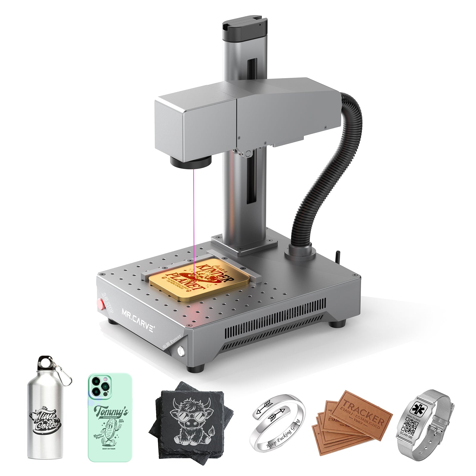 MRCARVE M1 Ultra Portable Fiber Laser Engraver – High Precision Metal & Leather Engraving