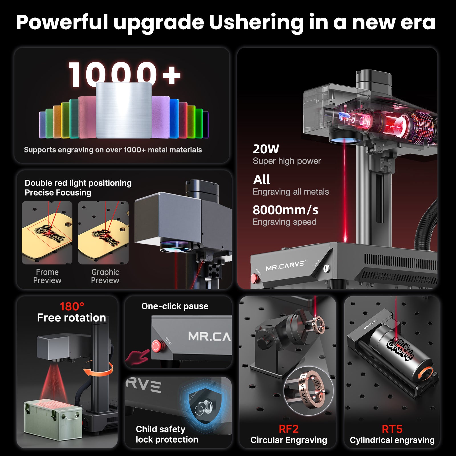 MRCARVE M1 Ultra Portable Fiber Laser Engraver – High Precision Metal & Leather Engraving