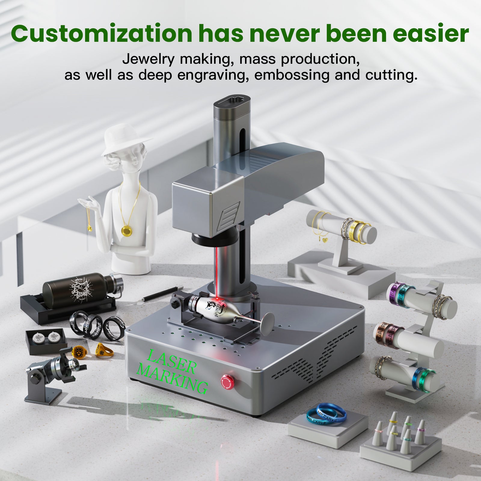 MR.CARVE S4 High Precision Fiber Laser Marking Machine