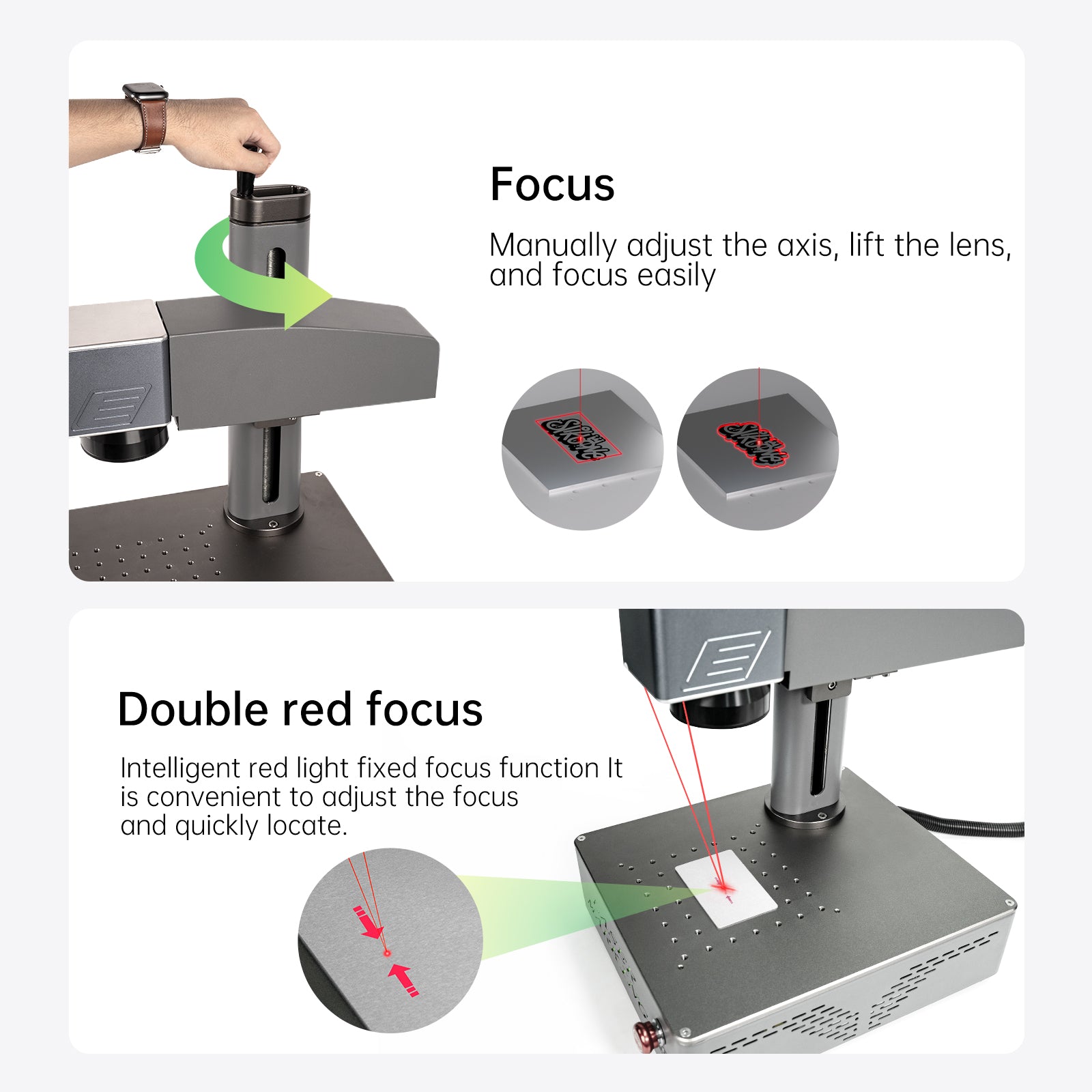 MR.CARVE S4 20W Fiber Laser Marking Machine for All-Metals&Jewelry&Plastics(150mm*150mm) support Lightburn