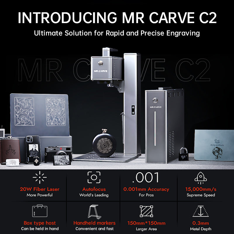 MR.CARVE C2-20W Autofocus Fiber Laser Engraving Machine