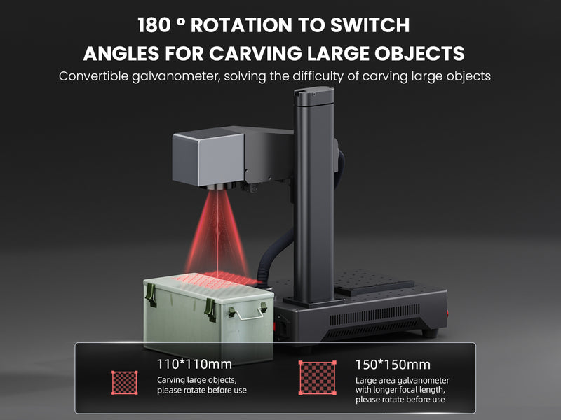 180° rotation to switch angles for carving large objects Convertible galvanometer, solving the difficulty of carving large objects