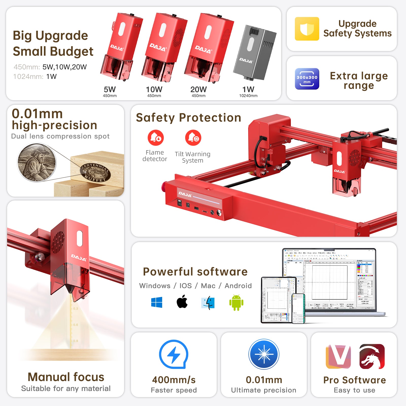 DAJA A6 Pro Enclosed Small Laser Engraving Machine