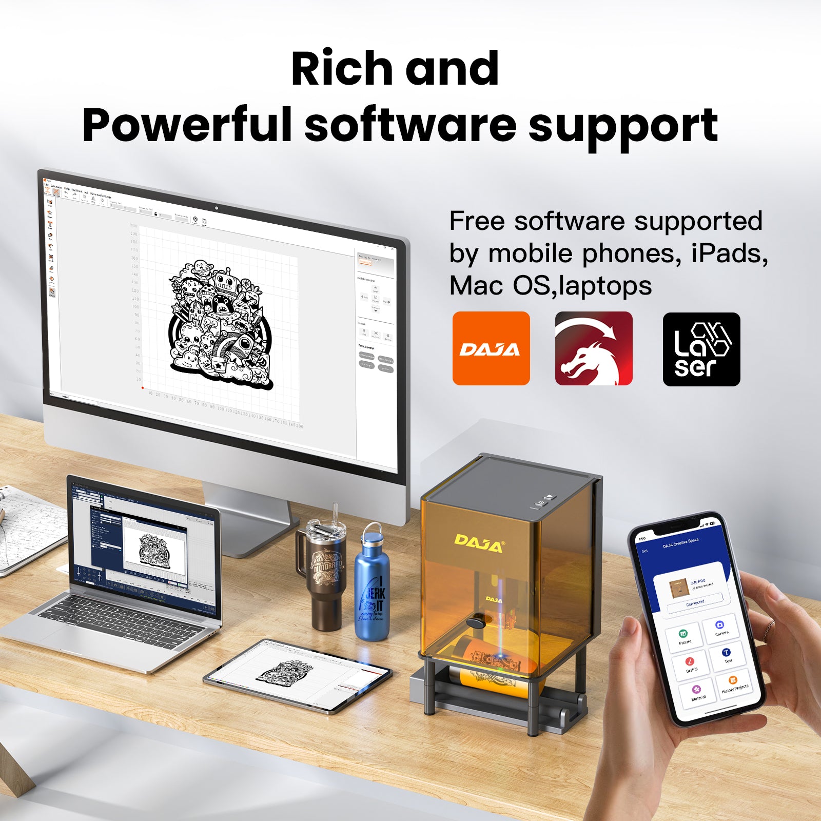 DAJA DJ6 Pro Enclosed Portable laser Engraving Machine