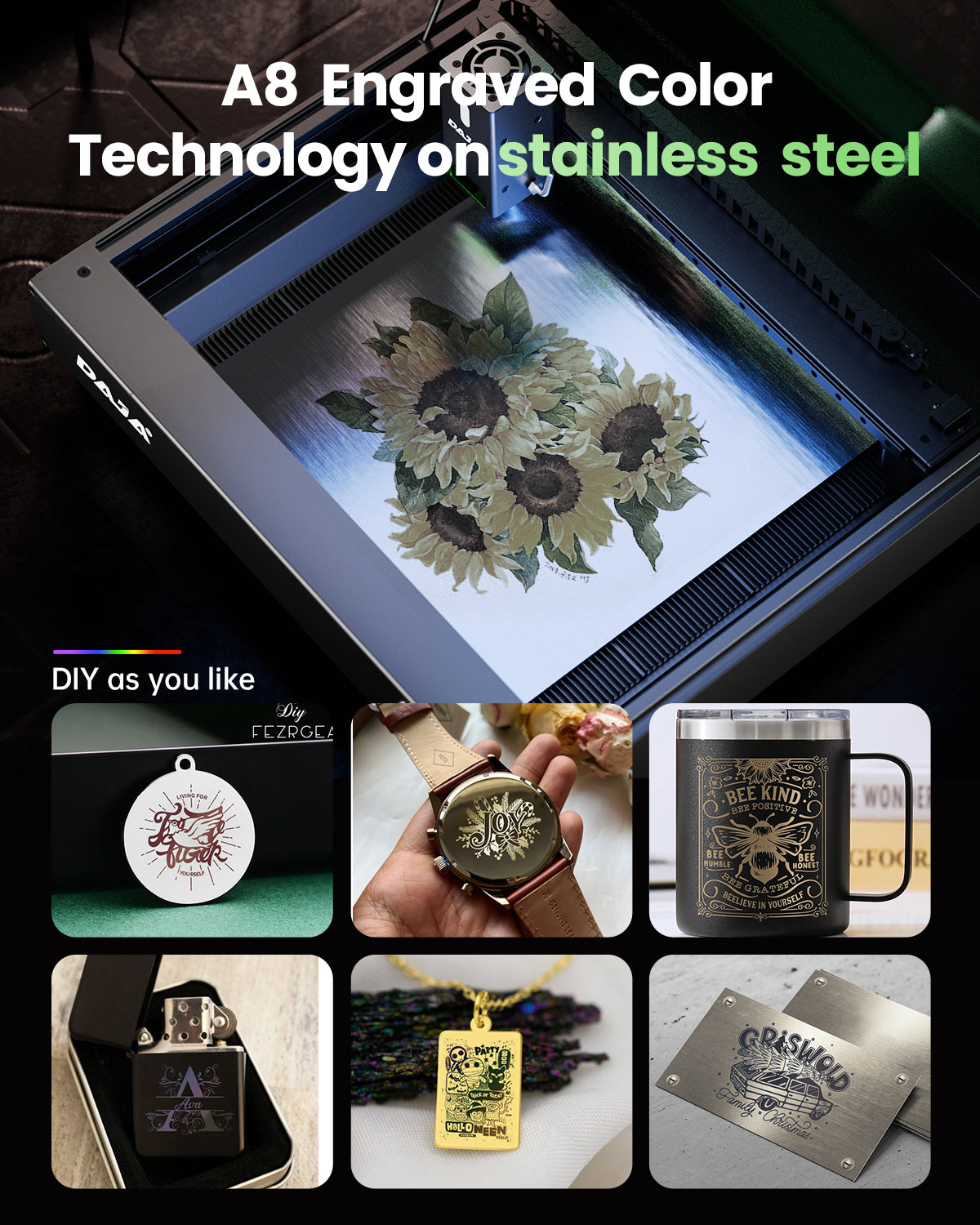 DAJA A8 One-in-All Enclosed Laser Engraving Machine