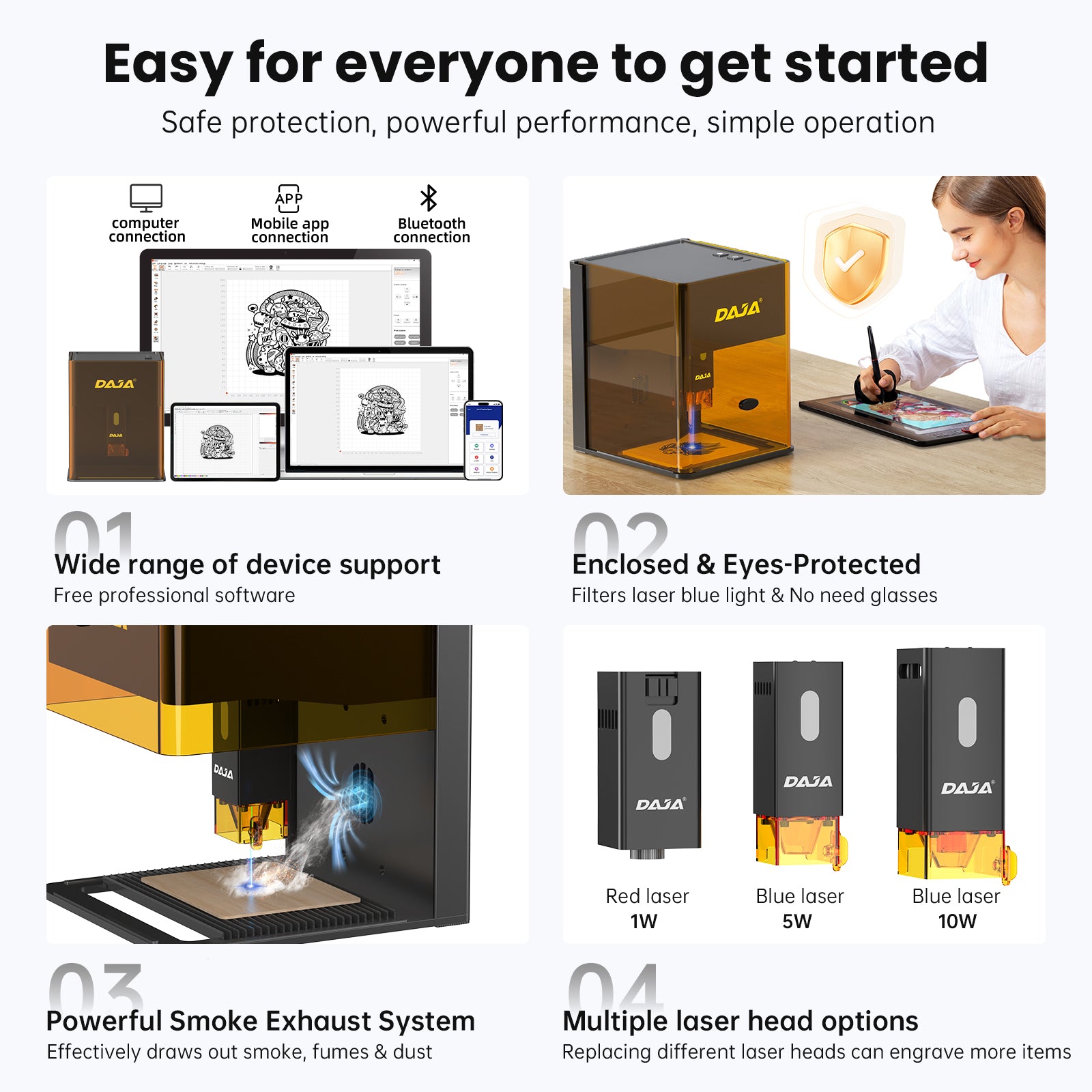 DAJA DJ6 Pro Enclosed Portable laser Engraving Machine