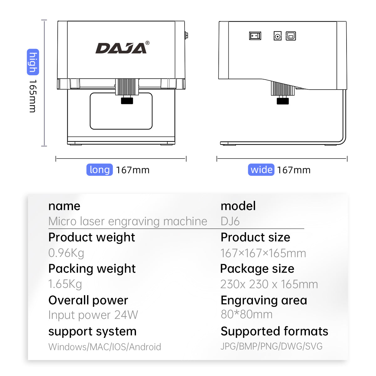 DAJA DJ6 Portable Laser Engraver Machine